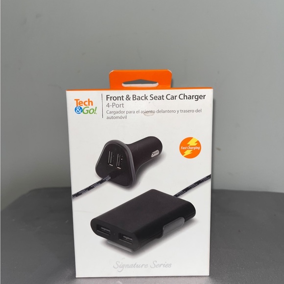 New | Tech and Go
9.6 Amp 4-Port Front and Back Seat Charger - Picture 7 of 12